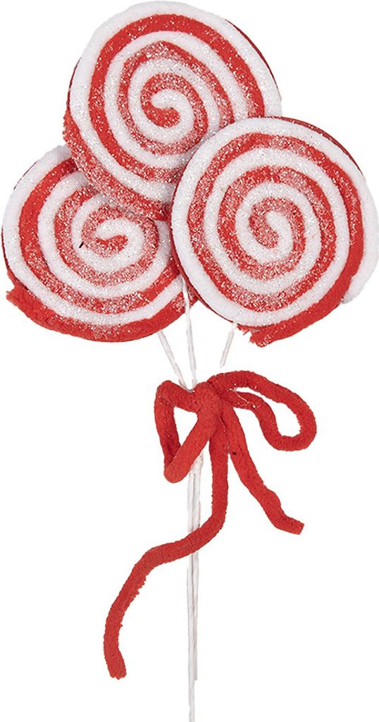 Clayre & Eef Weihnachtsdekoration Lutscher 30 cm Rot Kunststoff