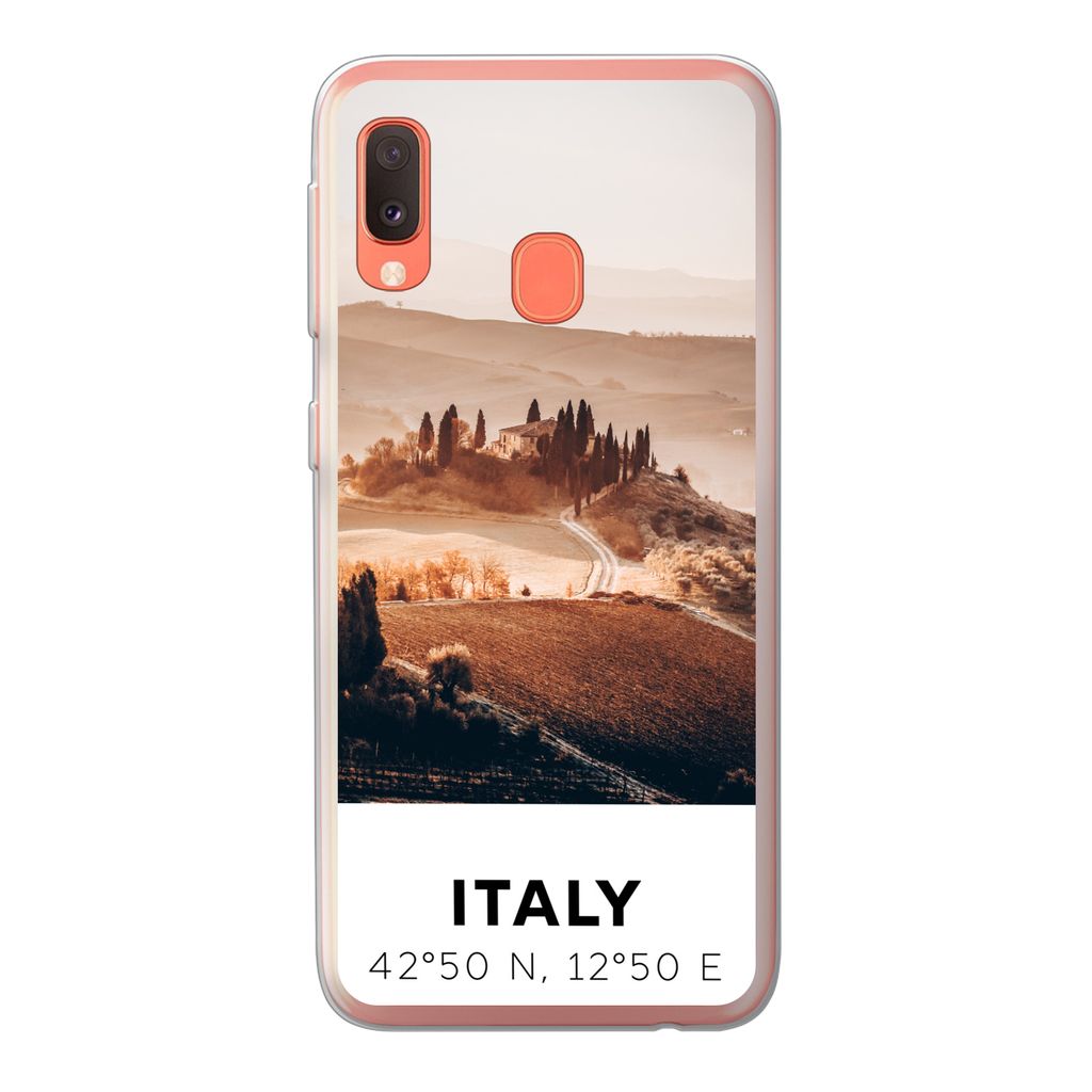 MuchoWow Handyhülle Schutzhülle Hülle für Samsung Galaxy A20e Toskana - Italien - Sommer Silikon Softcase Handy Hülle - Abdeckung