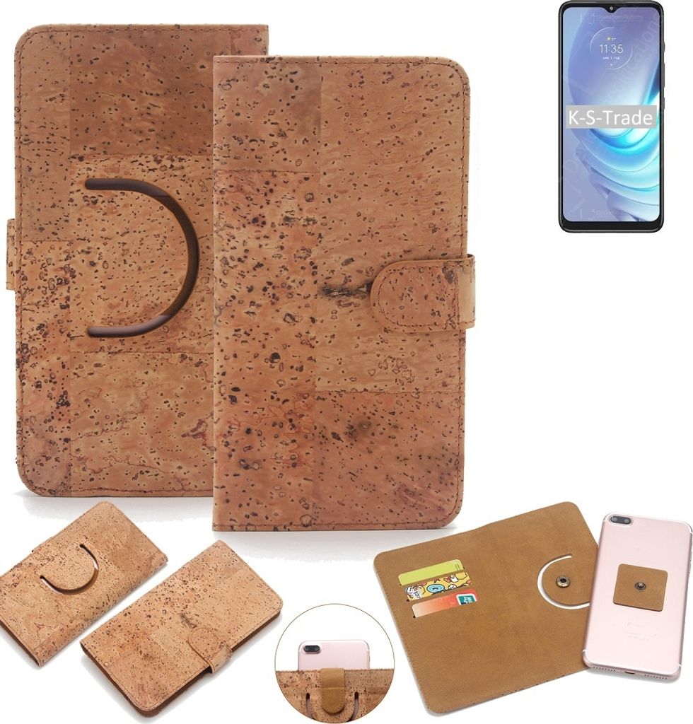 K-S-Trade Handy Hülle Schutz Hülle kompatibel mit Motorola Moto G50 Handyhülle Schutzhülle Korkhülle Kork-Hülle 1x