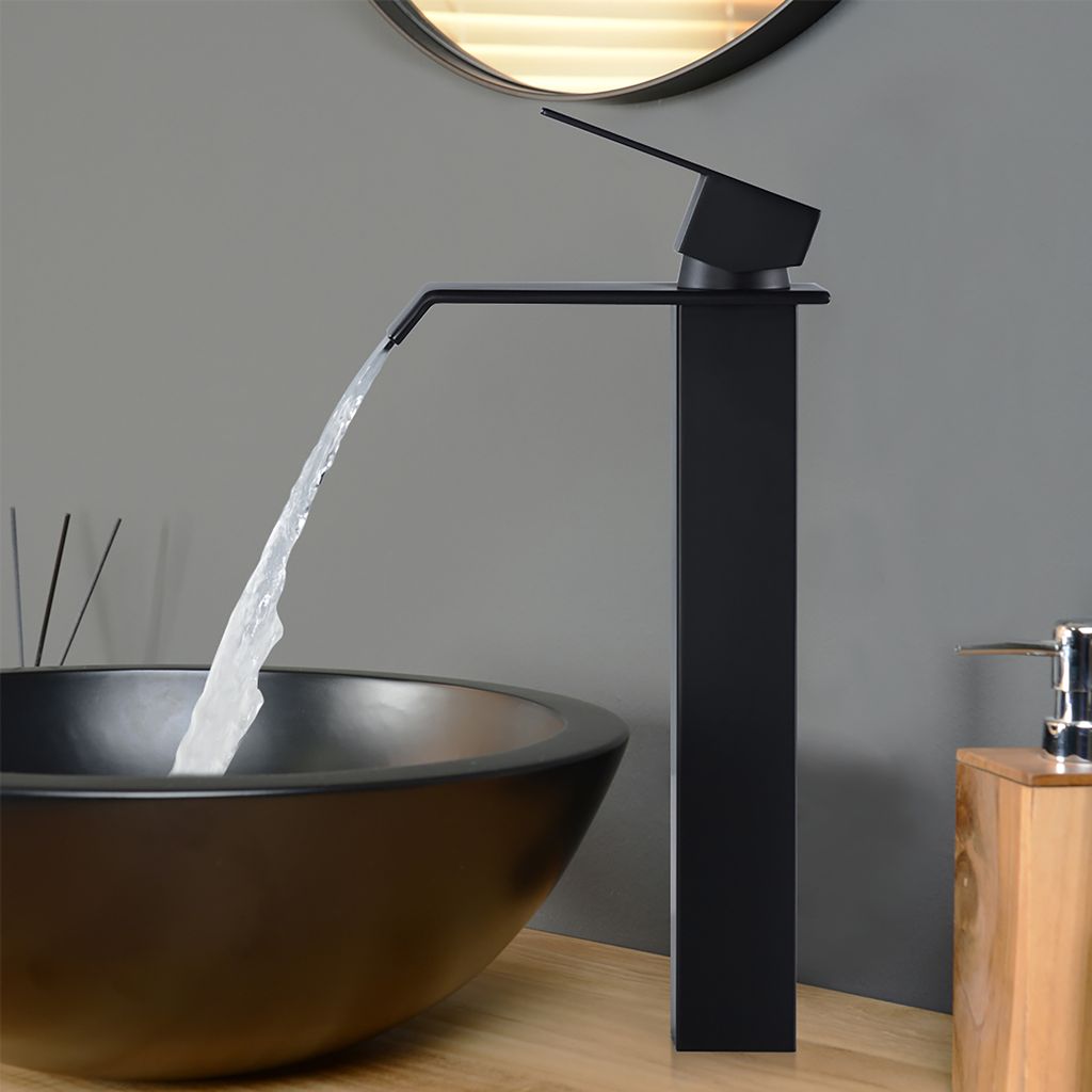 Homelody Wasserhahn Bad Wasserfall Badarmaturen Schwarz Produktbild 11