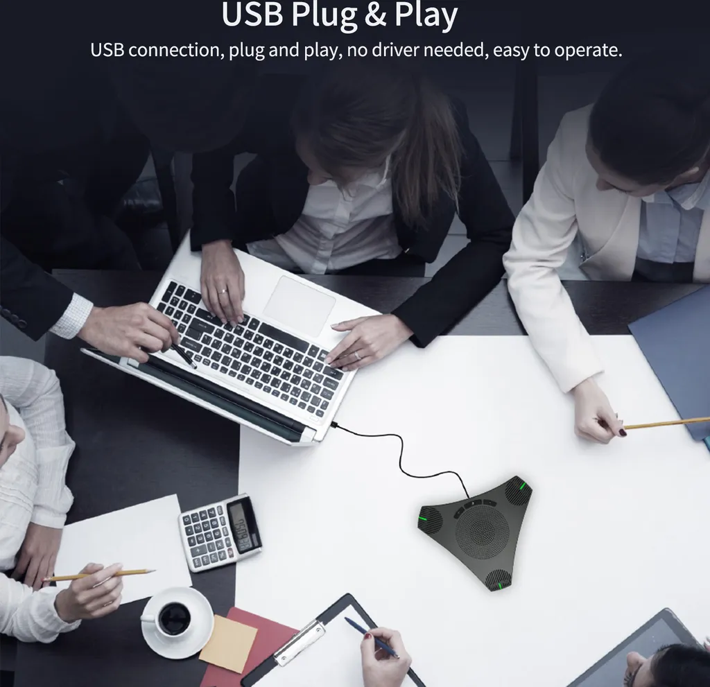 Microphone de conférence USB omnidirectionnel avec touche Mute intégrée - 6