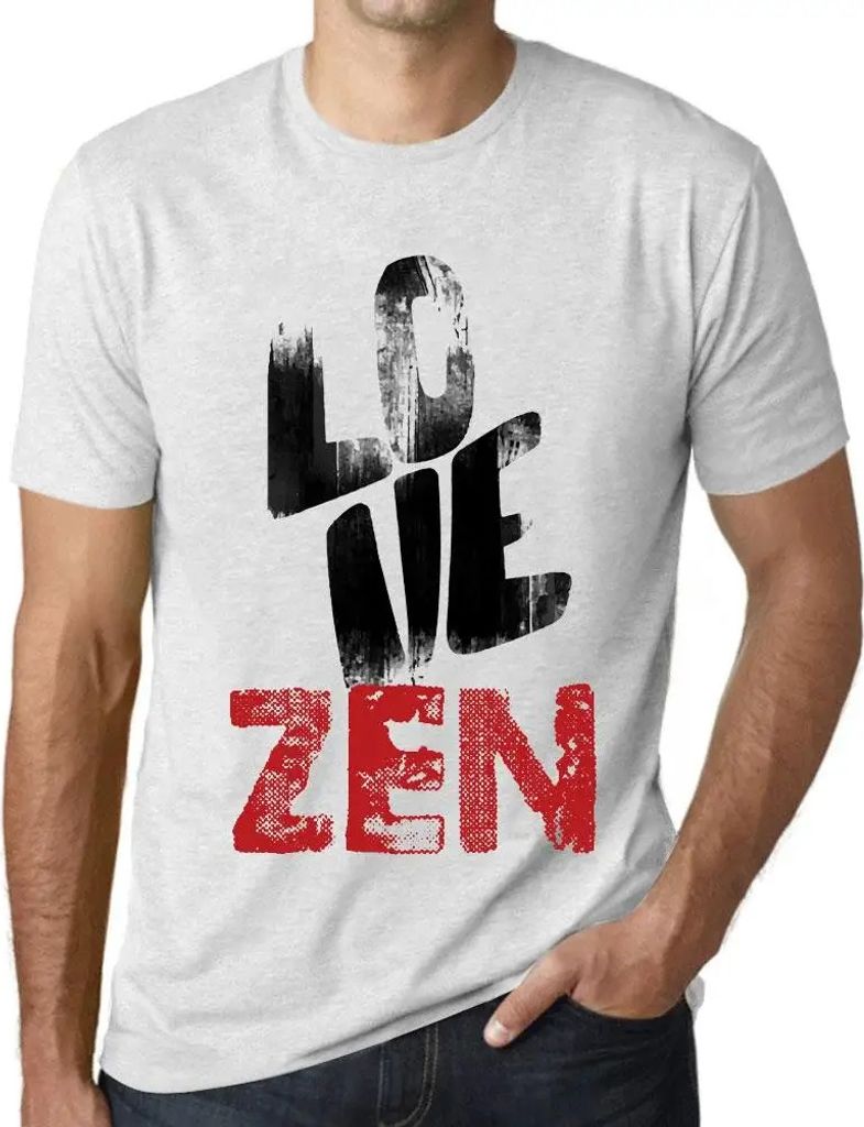 Herren Grafik T-Shirt Liebe zen – Love Zen – Öko-Verantwortlich Vintage Jahrgang Kurzarm Lustige Druck Geburtstag Geschenk Mann