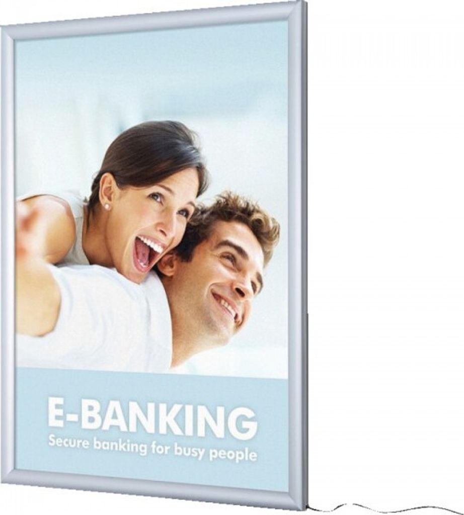 LED-Leuchtrahmen, silber, Aluminium, Profilbreite 30mm, DIN A1, 883x636x27mm