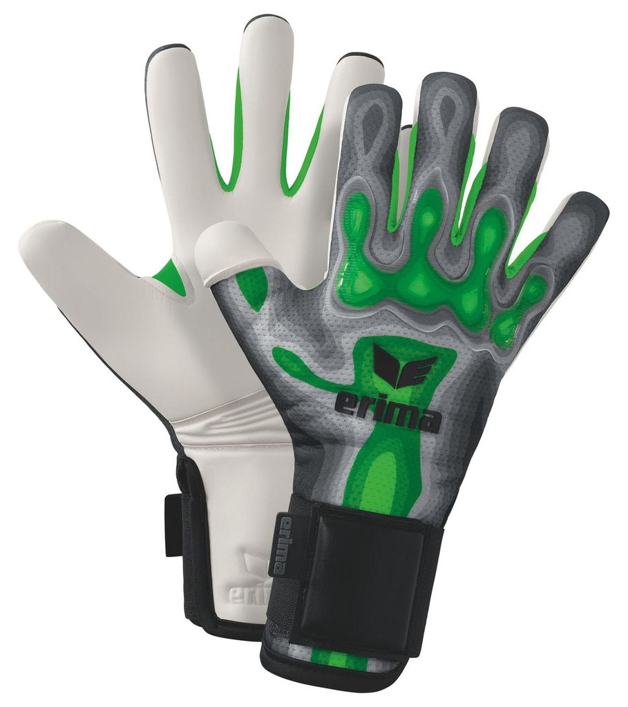 Erima Flex-Ray Match Eco Torwarthandschuhe - Grau / Grün | Größe: 11
