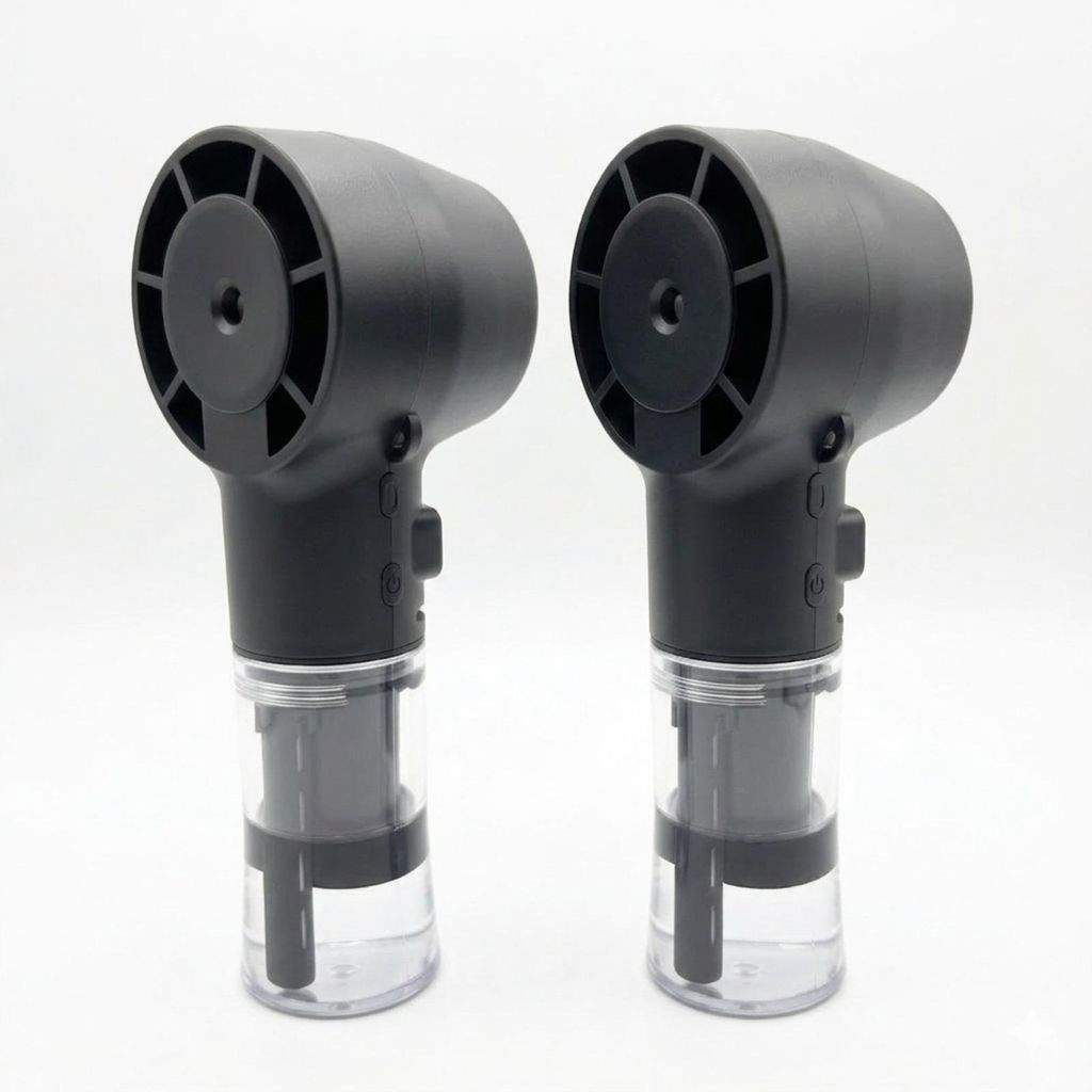 2er Set Akku Handventilator mit Wassersprühnebel 20ml Produktbild 