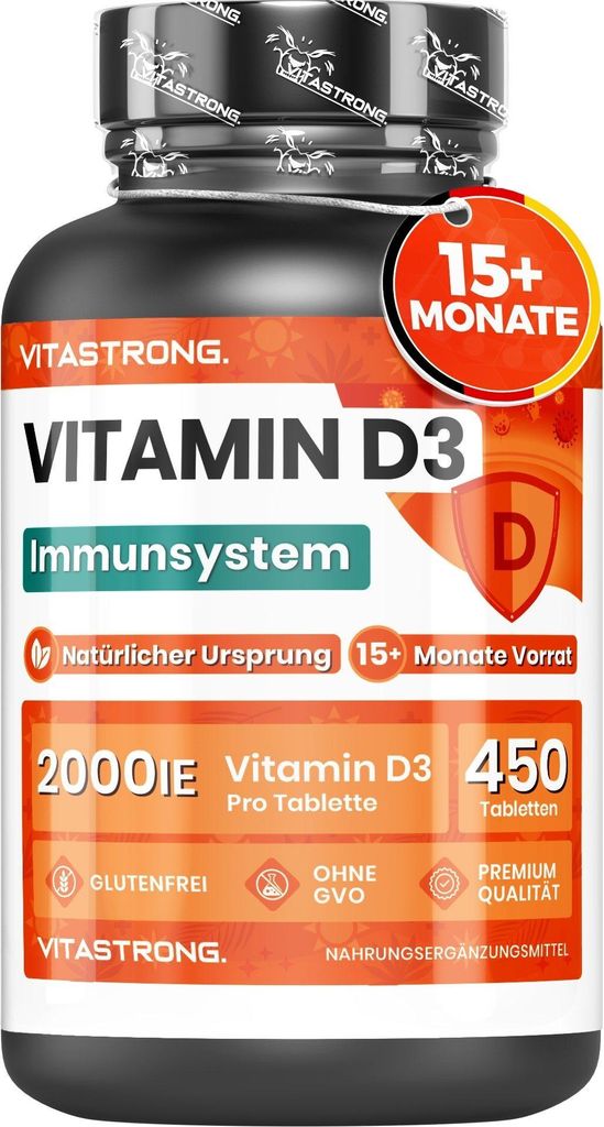 Vitamina D3 2000 UI 50mcg, (1 compressa ogni 2 giorni) 450 Immagine del prodotto 