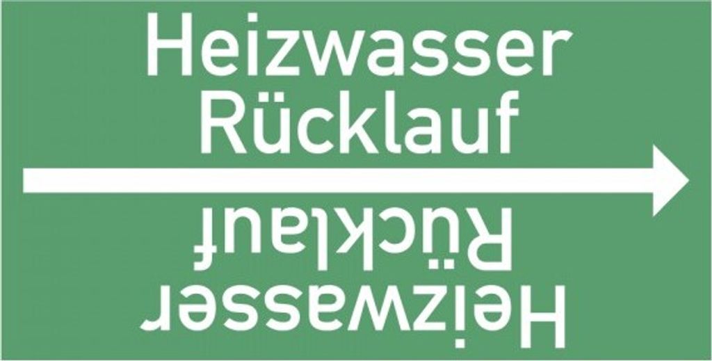 Dreifke Rohrleitungsband Heizwasser Rücklauf, DIN 2403, ab Ø 15mm, grün/weiß...