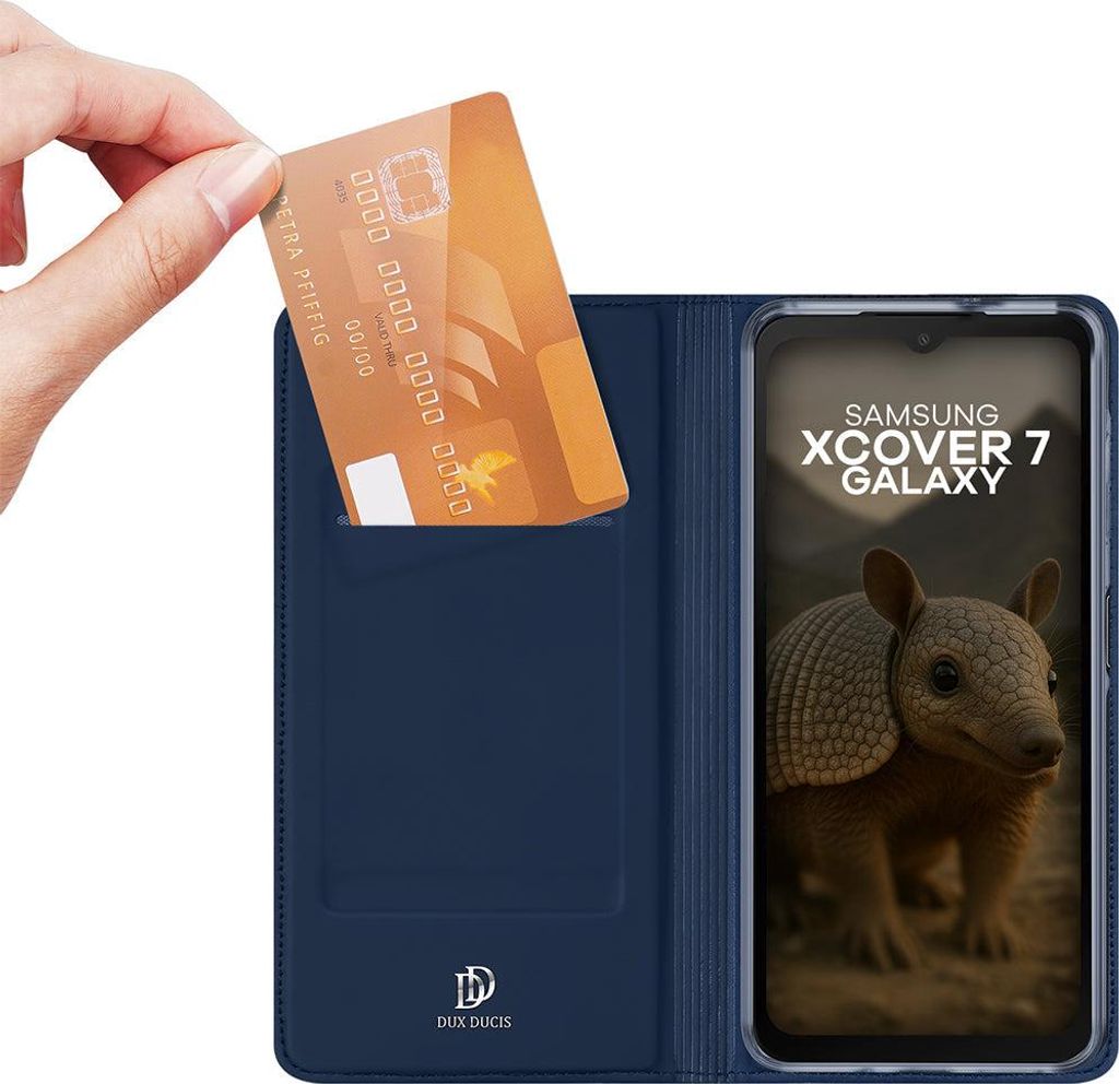 Handyhülle mit Klappe für Galaxy XCover 7 Pro, Dux Ducis Skin Pro, Blau