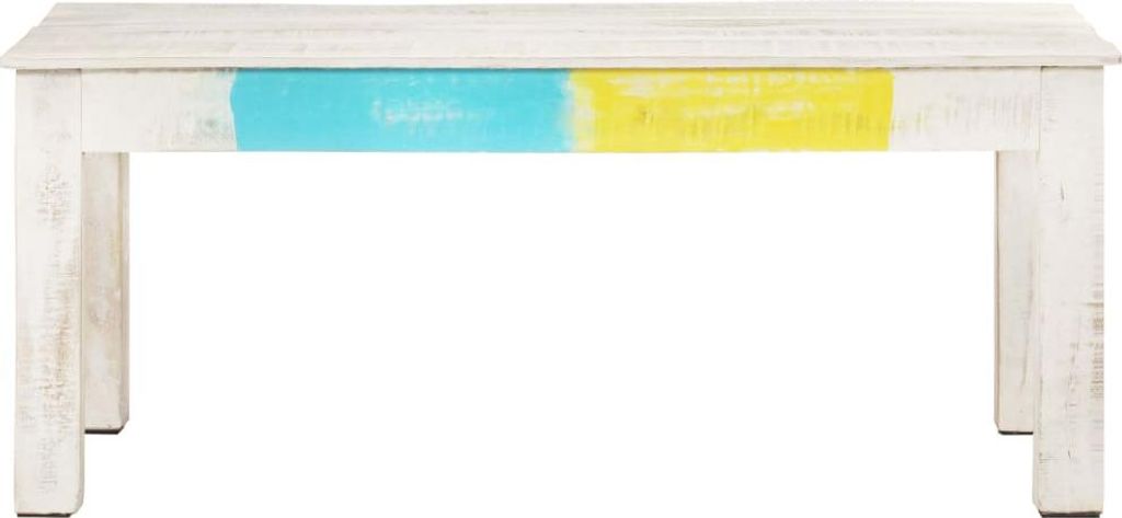 vidaXL Couchtisch Weiß 110x60x45 cm Massivholz Mango