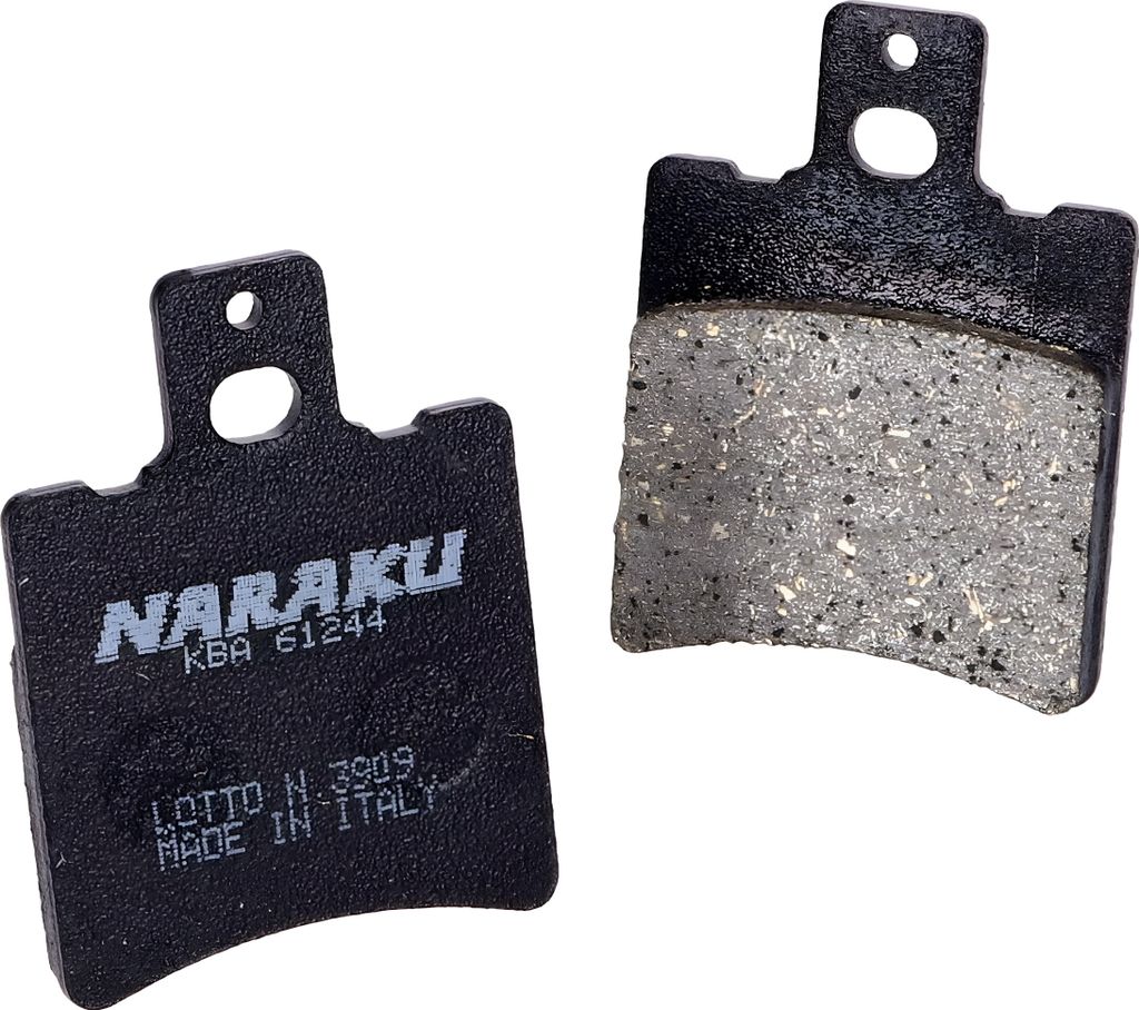 Naraku Bremsbeläge organisch kompatibel mit Yamaha, Peugeot, MBK, Aprilia, Atala, Alfer