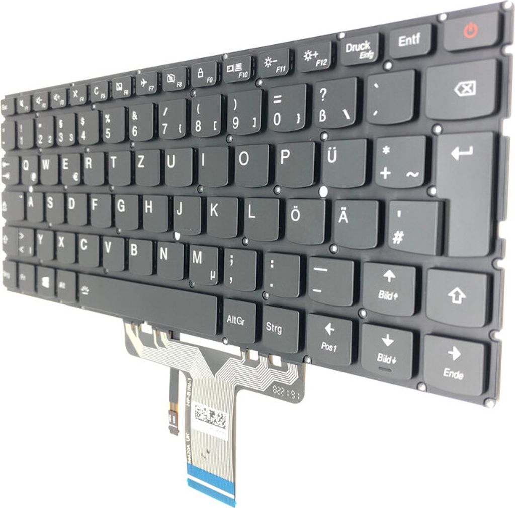 DEUTSCHE - Schwarz Tastatur Beleuchtung kompatibel für Lenovo IdeaPad 710S-13ISK Plus 80VU