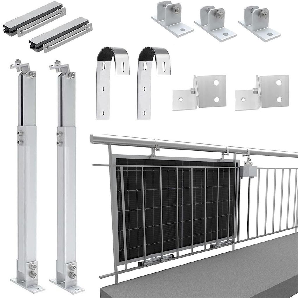 Balkonkraftwerk Halterung Aufständerung PV Modul Solarhalterung Balkon Geländer Befestigung für 1 Solarmodule