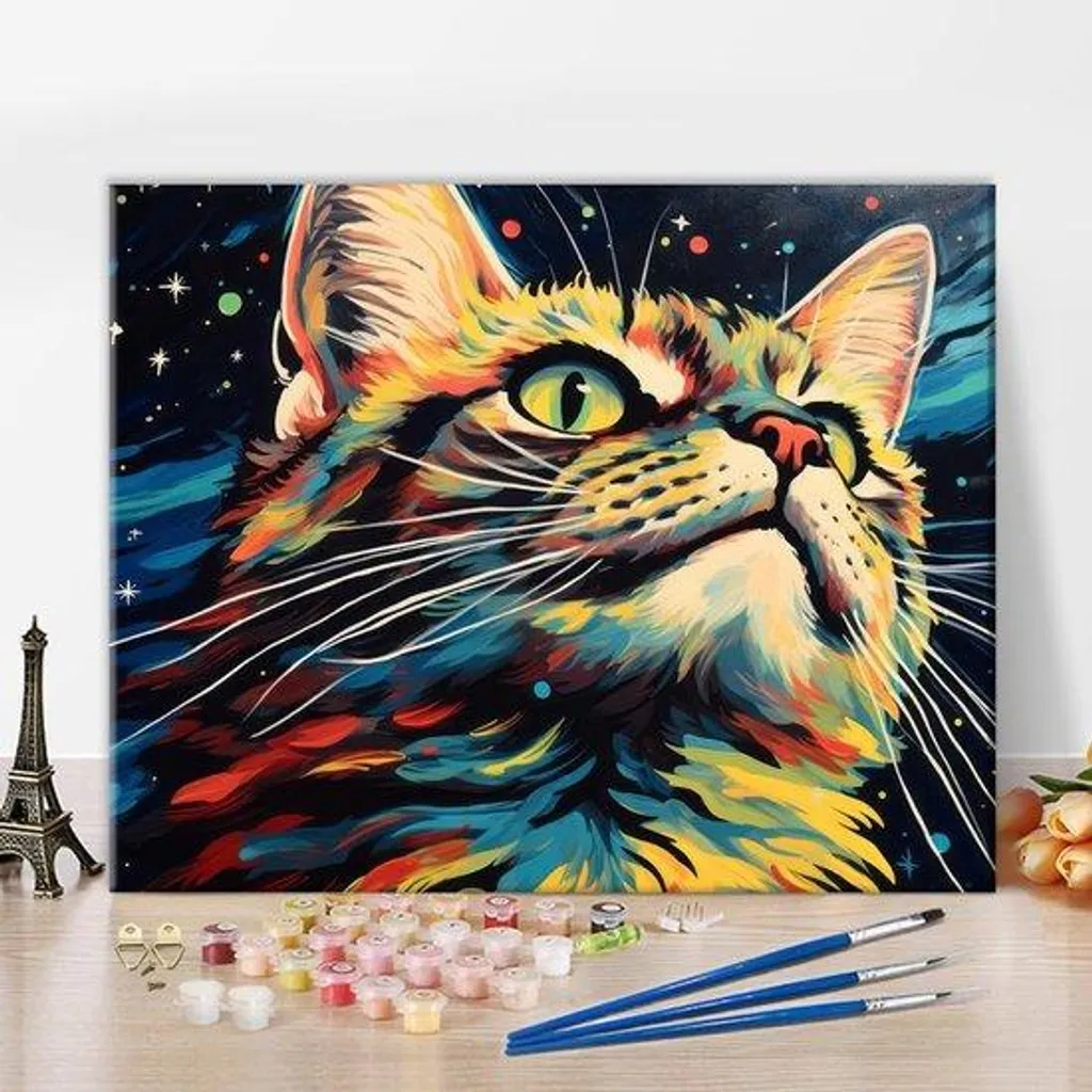 Activités de relaxation adulte : livre coloriage chats, toile et peinture