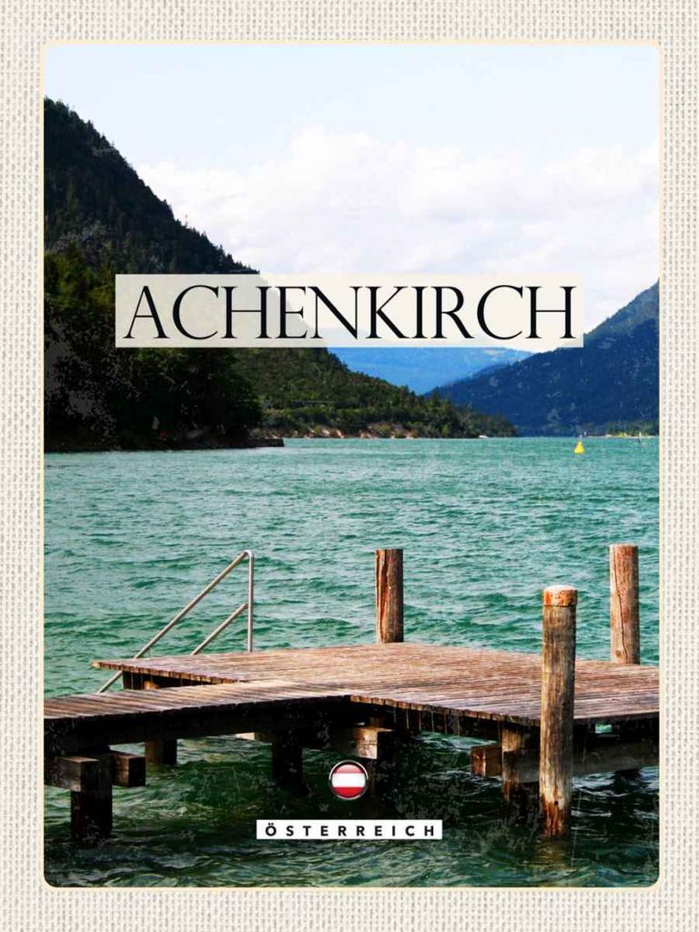 vianmo Holzschild 40x30 cm Achenkirch Österreich Familienurlaub Bildmotiv Reisemotiv Abenteuer Reisen