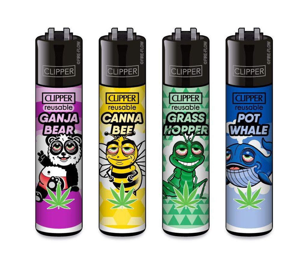 Clipper Feuerzeuge 4er Set Marijuanimals Produktbild 
