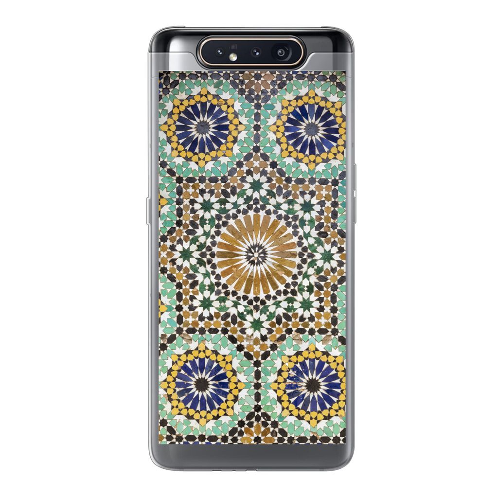 MuchoWow Handyhülle Schutzhülle Hülle für Samsung Galaxy A80 Eine Nahaufnahme eines marokkanischen Mosaiks Silikon Softcase Handy Hülle - Sc...