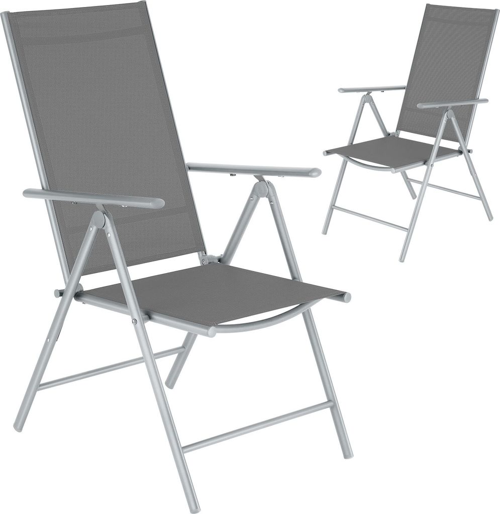 tectake Klappbare Gartenstühle mit verstellbarer Lehne, Netzgewebe