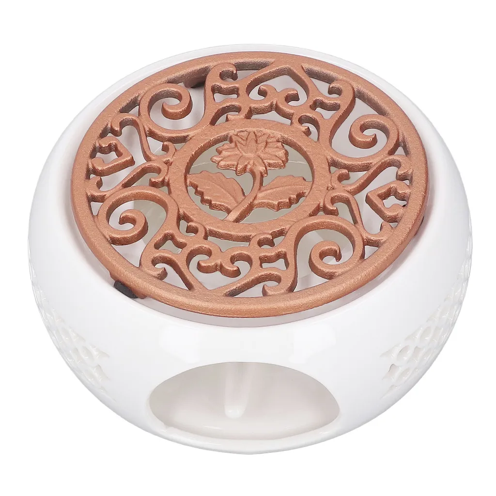 Chauffe-théière en céramique design ajouré chauffe-plat robuste - 4