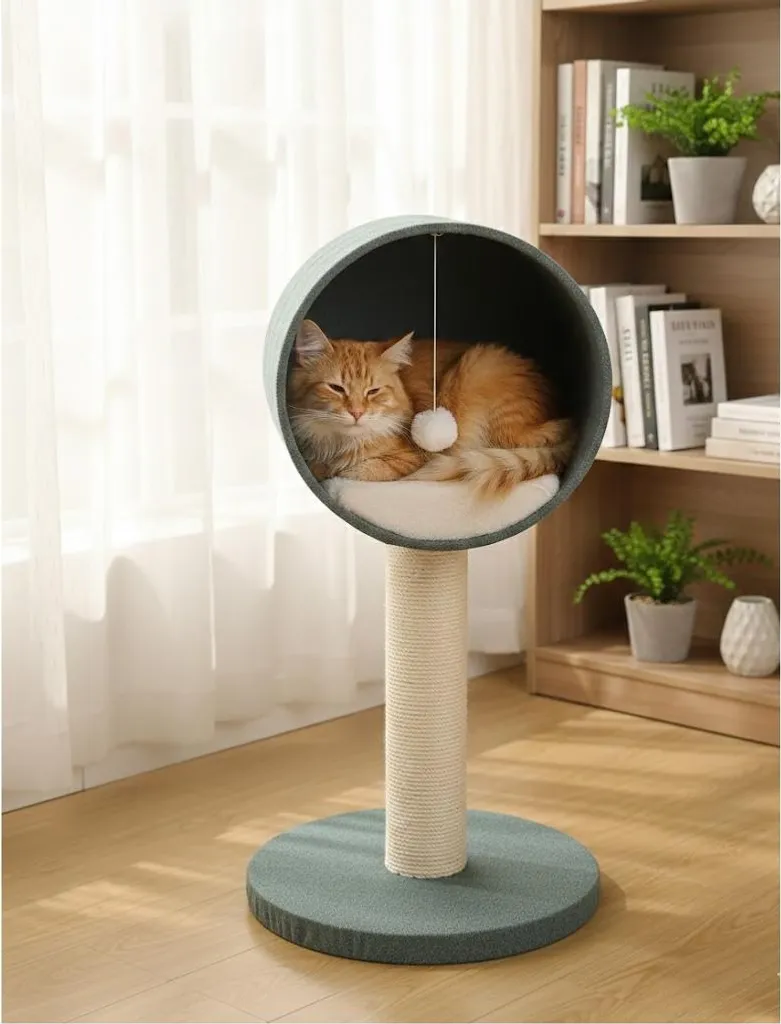 Arbre à Chat pour Appartement avec Cachette Scandi - Idéal Petits Espaces
