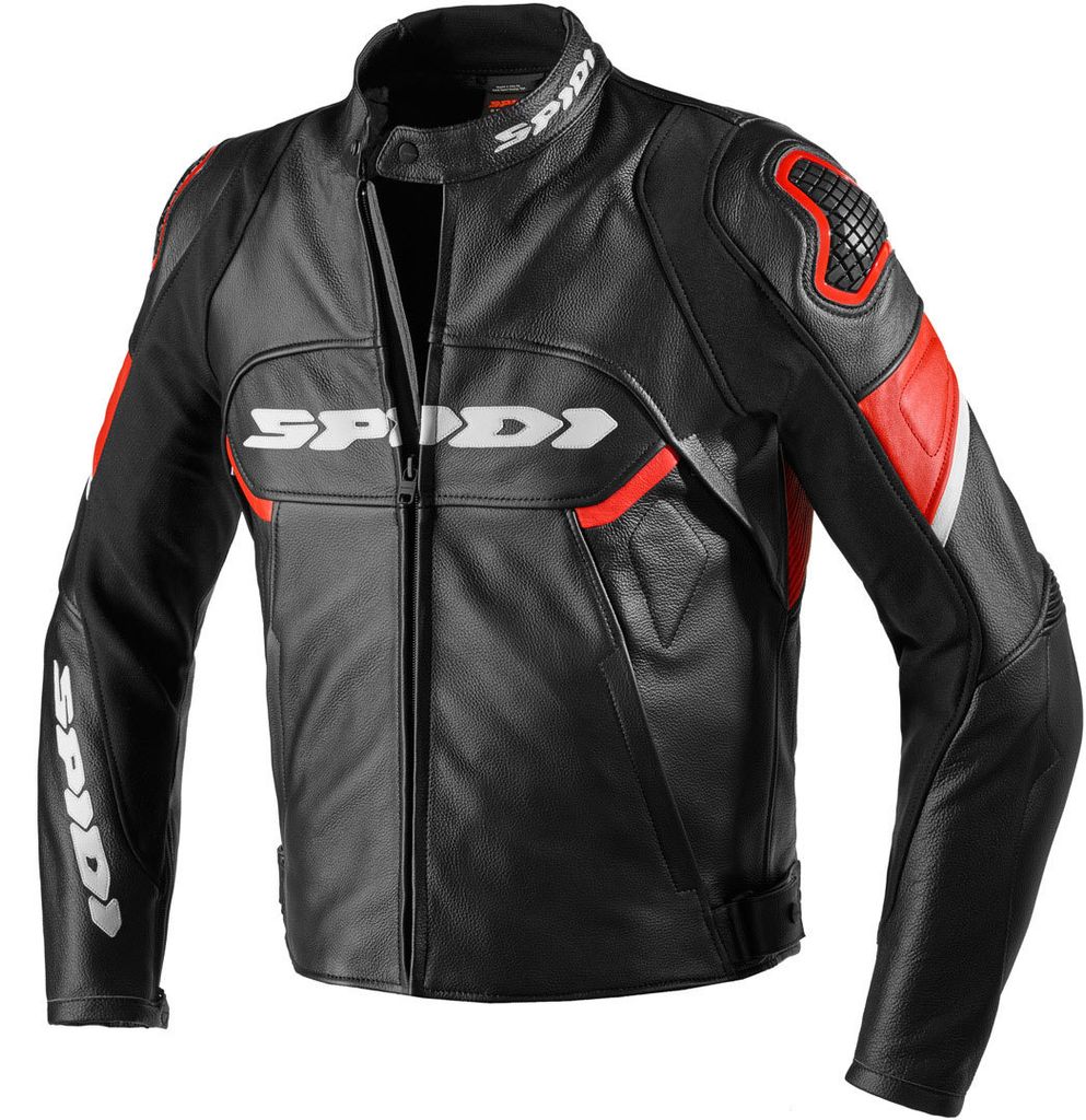 Spidi Ignite Motorrad Lederjacke Farbe: Schwarz/Rot, Grösse: 52