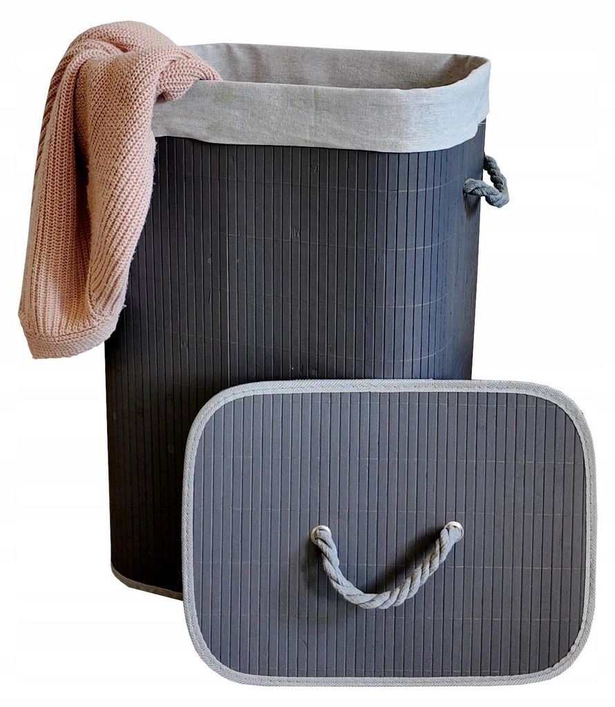 Ekspand | Panier à linge - Gris - 72 L - Bambou - 40 x 30 x Image du produit 