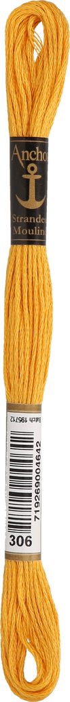 Anchor Sticktwist 4635000-00306 messinggelb Stickgarn, 100 % Baumwolle