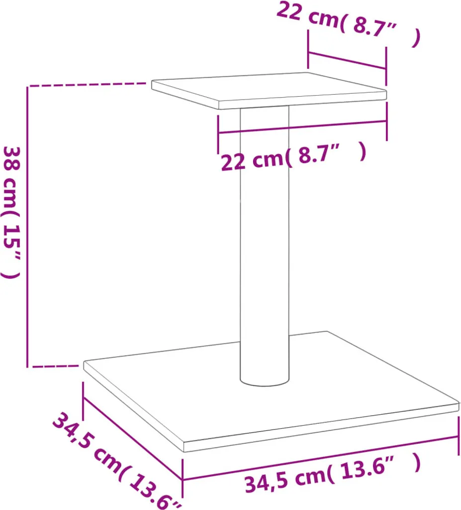 Arbre à chat avec plateforme Gris foncé 38 cm - Griffoir compact stable