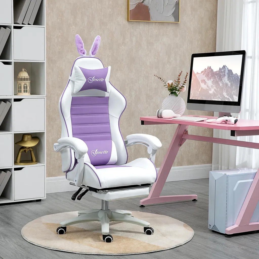 Fauteuil gamer violet pour setup de streaming et télétravail prolongé