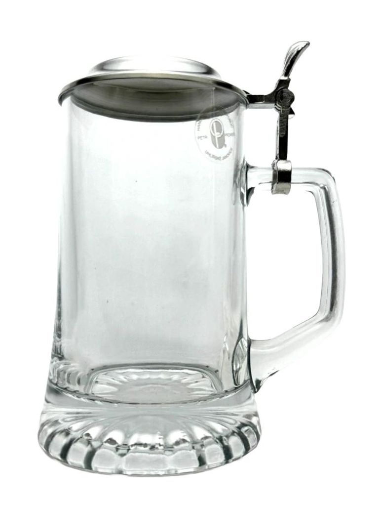 Glazen beker met een zinken deksel, 0,4 liter – een Productafbeelding 