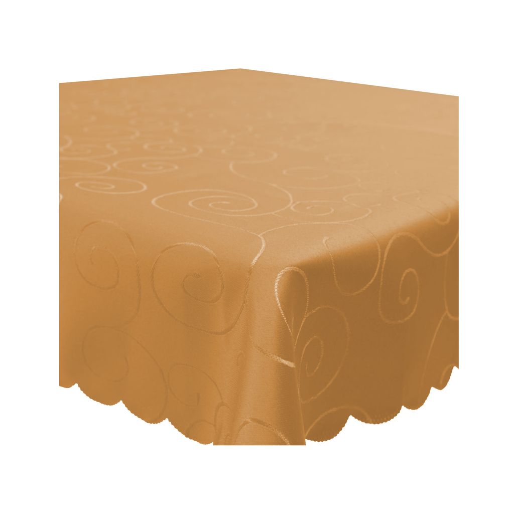 Tischdecke 130x130 cm Orange Damast Ornamente eckig Circle Struktur bügelfrei pflegeleicht
