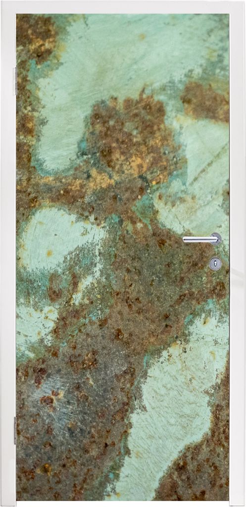 MuchoWow Türtapete Selbstklebende Türfolie Rost - Metall - Alt 95x215 cm Türposter Türaufkleber Klebefolie Türklebefolie - Tür Tapete - Pla...