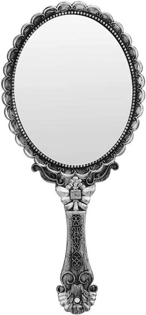 Oval Vintage Reise Vanity Spiegel mit Gegraveerten Blumen in Antik-Design