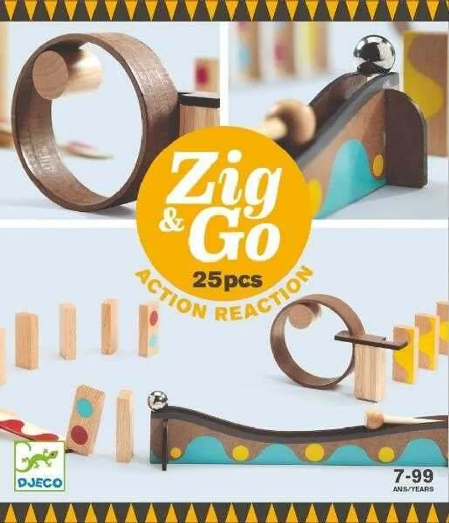 Set de construction Zig & Go Dring Djeco 25 pièces - Circuit Action