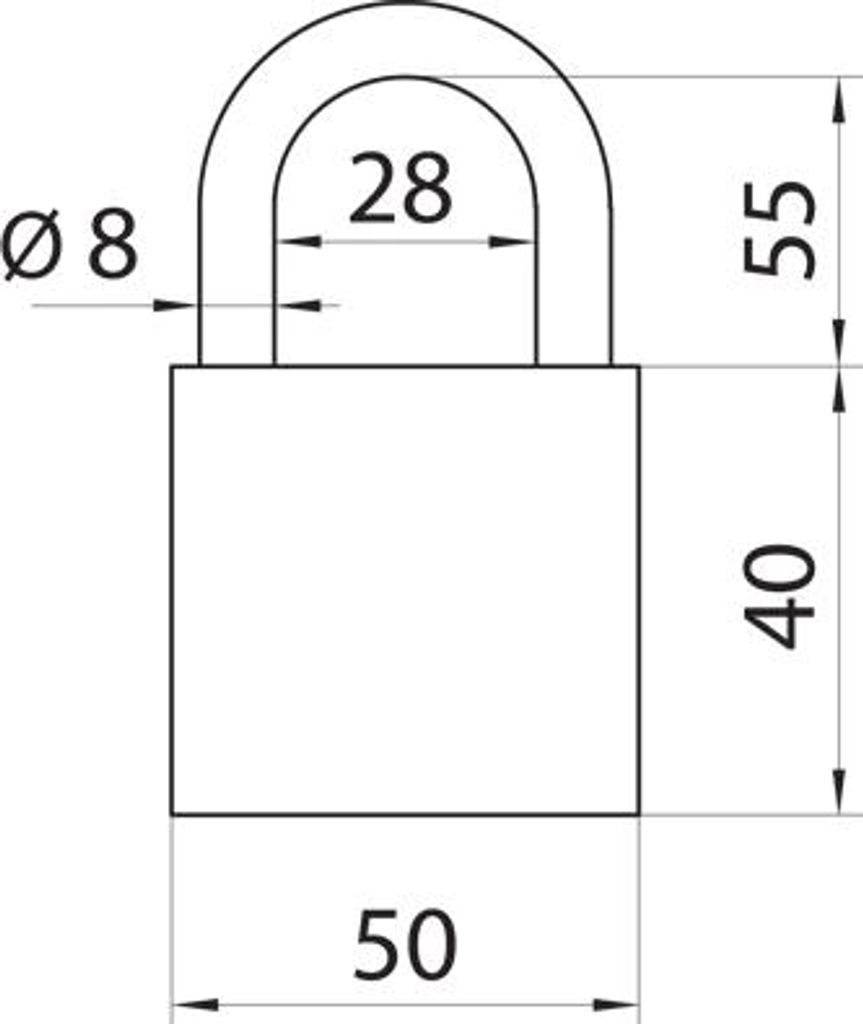 YALE YKDY51 Messing-Vorhängeschloss mit Zylinderriegel und verlängertem Bügel, Blister