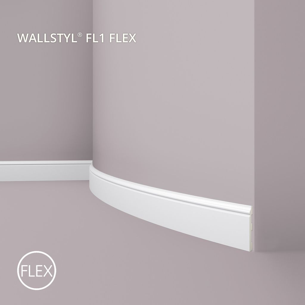 NMC FL1 Flex WALLSTYL flexible Sockelleiste Zierleiste Stuckleiste 2 m
