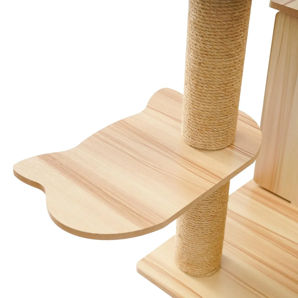 Arbre à chat robuste 9 kg max avec plateformes confortables - Gris Clair - 4