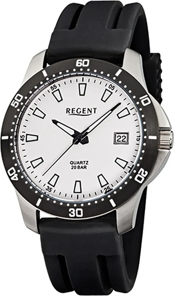 Orologio da uomo in plastica Regent F-912 quarzo bracciale nero D2URF912