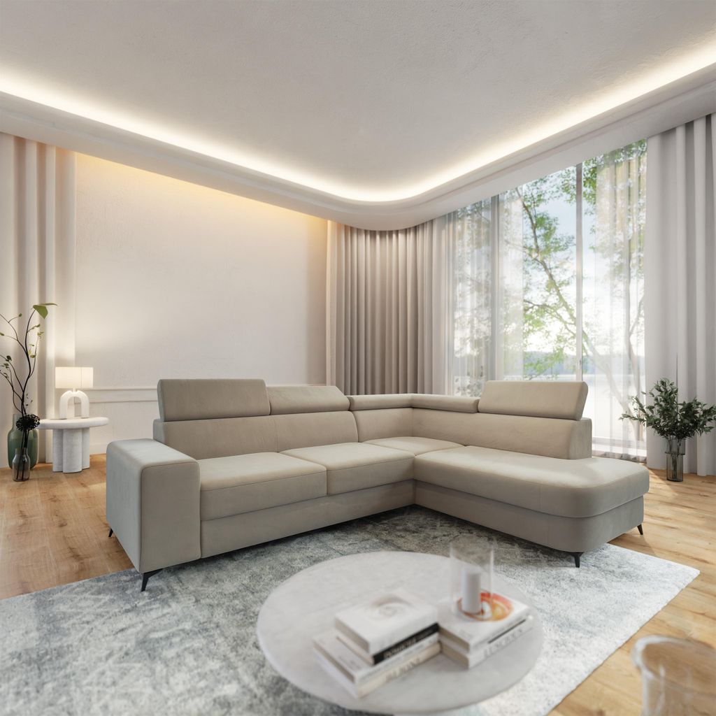 Masseno Ecksofa ALVORO R-S mit Schlaffunktion L-Form, Sofa Produktbild 