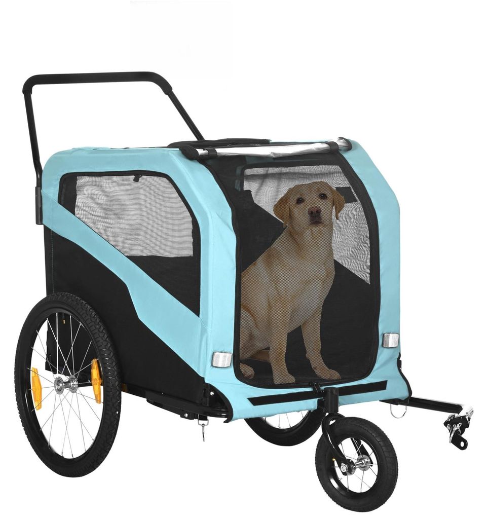PawHut 2-in-1 hondenkar, fietskar voor honden, hondenwagen Productafbeelding 
