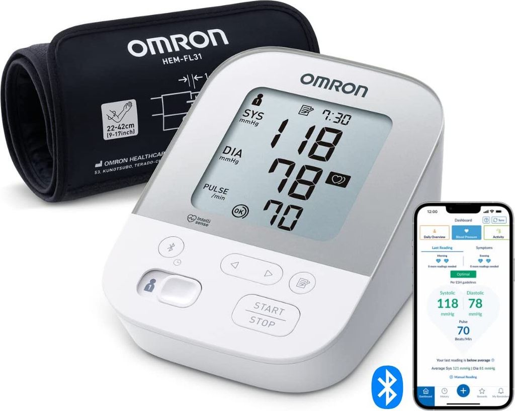 Omron X4 Smart Blutdruckmessgerät Monitor zur œberwachung von Blood Monitoring smarter Hilfer氐ognition