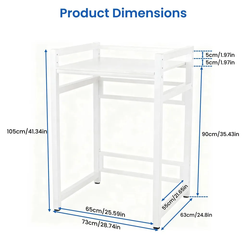 Meuble de rangement pour machine à laver - Structure Acier 2 Niveaux