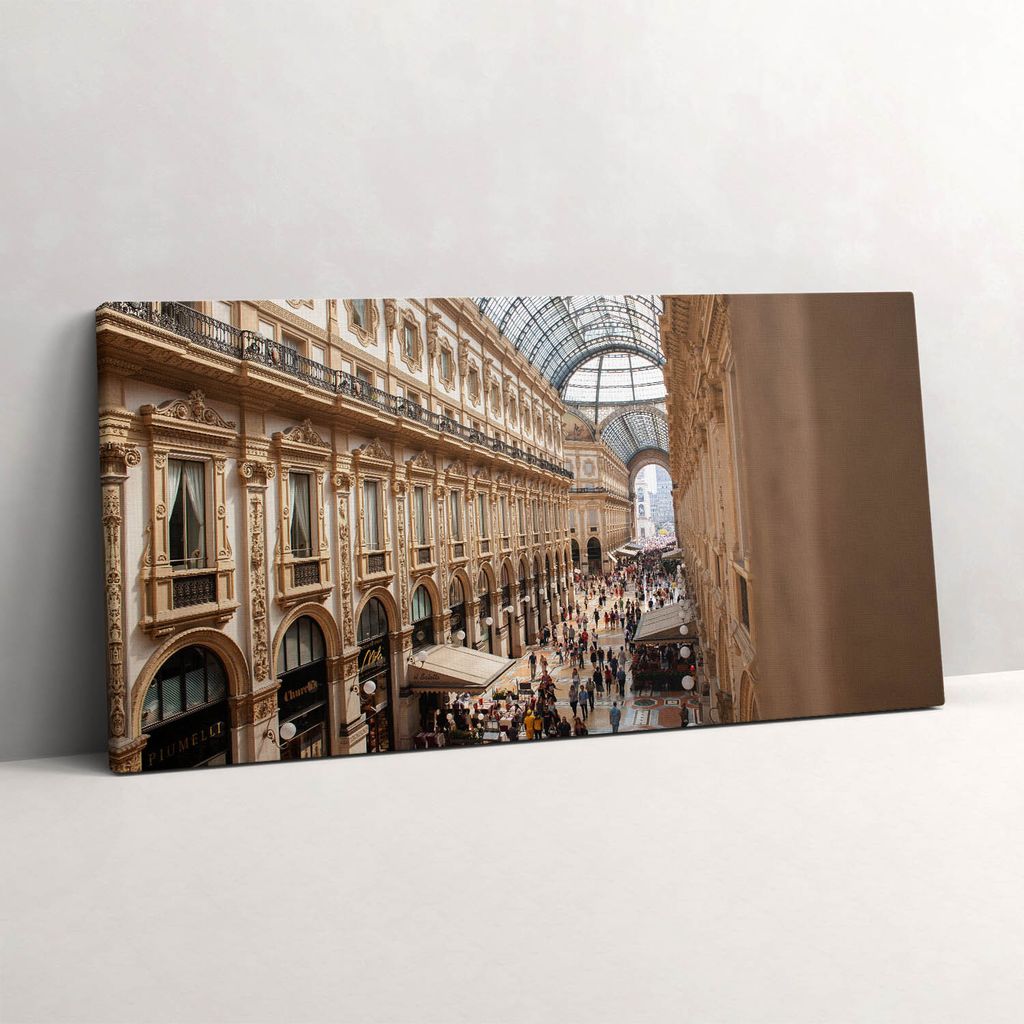 Galerie Vittorio Emanuele II in Italien – Leinwandbild Wandbild – 120x60 cm – Leinwandbilder – Wandbilder – Schlafzimmer – Flur