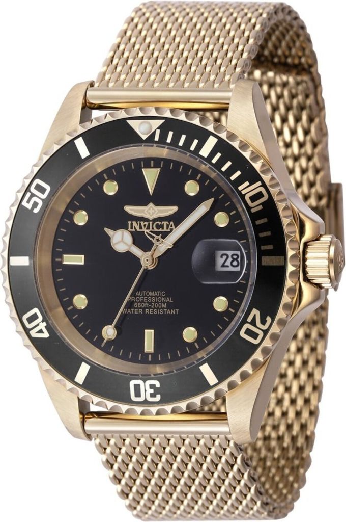 Invicta Pro Diver 47722 Herren uhr - Wasserdicht - Analog - Automatikuhr - Edelstahl mit schwarzen zifferblat - 40mm