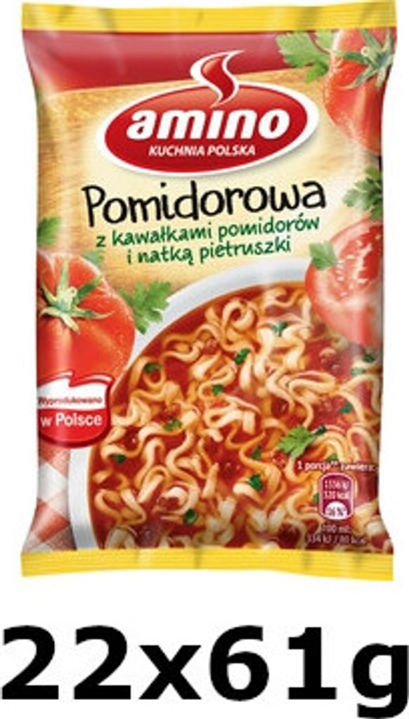 Amino Tomaten Instant Soep Noodles, 22 porties van 61 gram Productafbeelding 