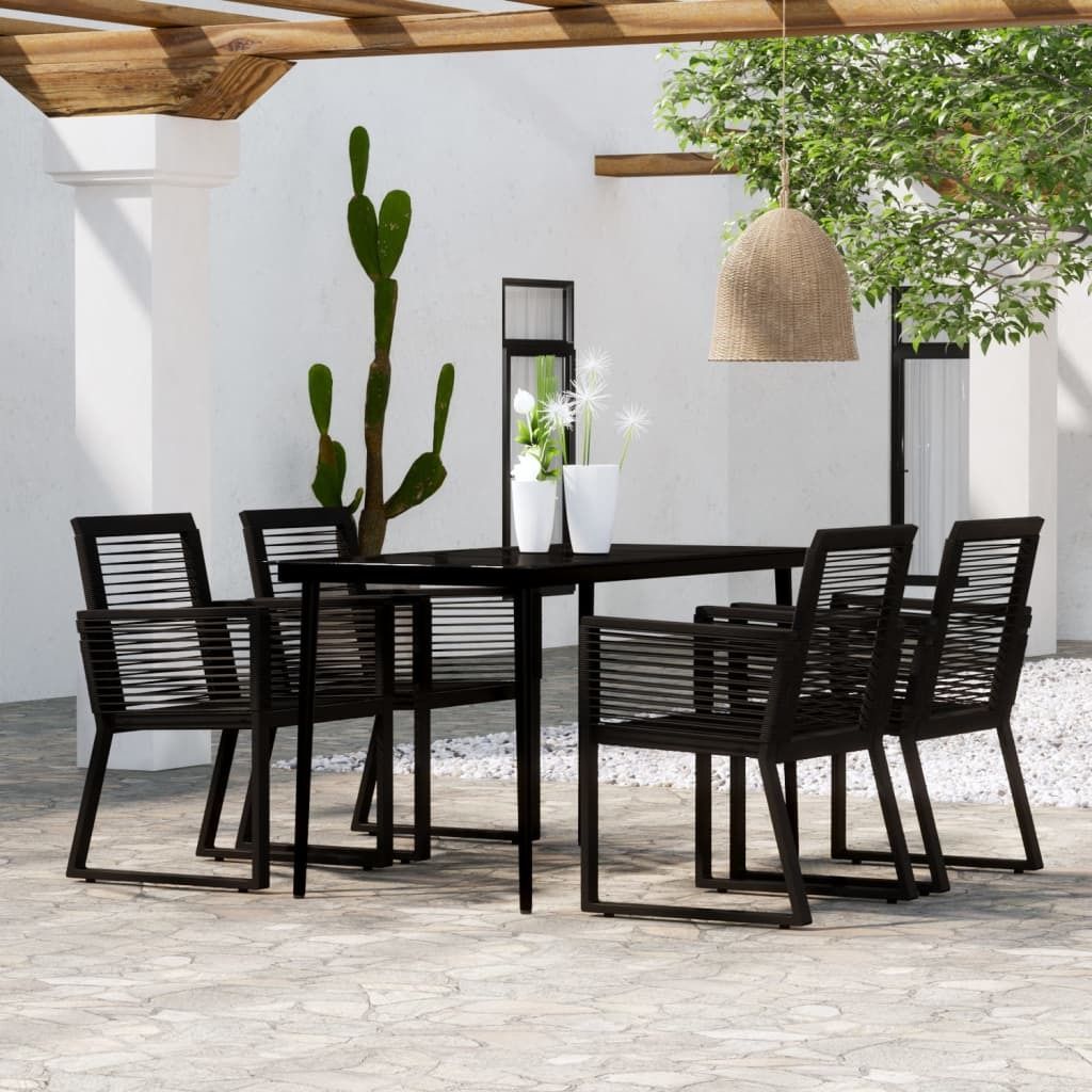 Langlebig Gartenmöbel Set Balkonmöbel-Set 5-tlg. Garten-Essgruppe Schwarz - Gartenmöbelgarnituren Octo8349172 2parcel