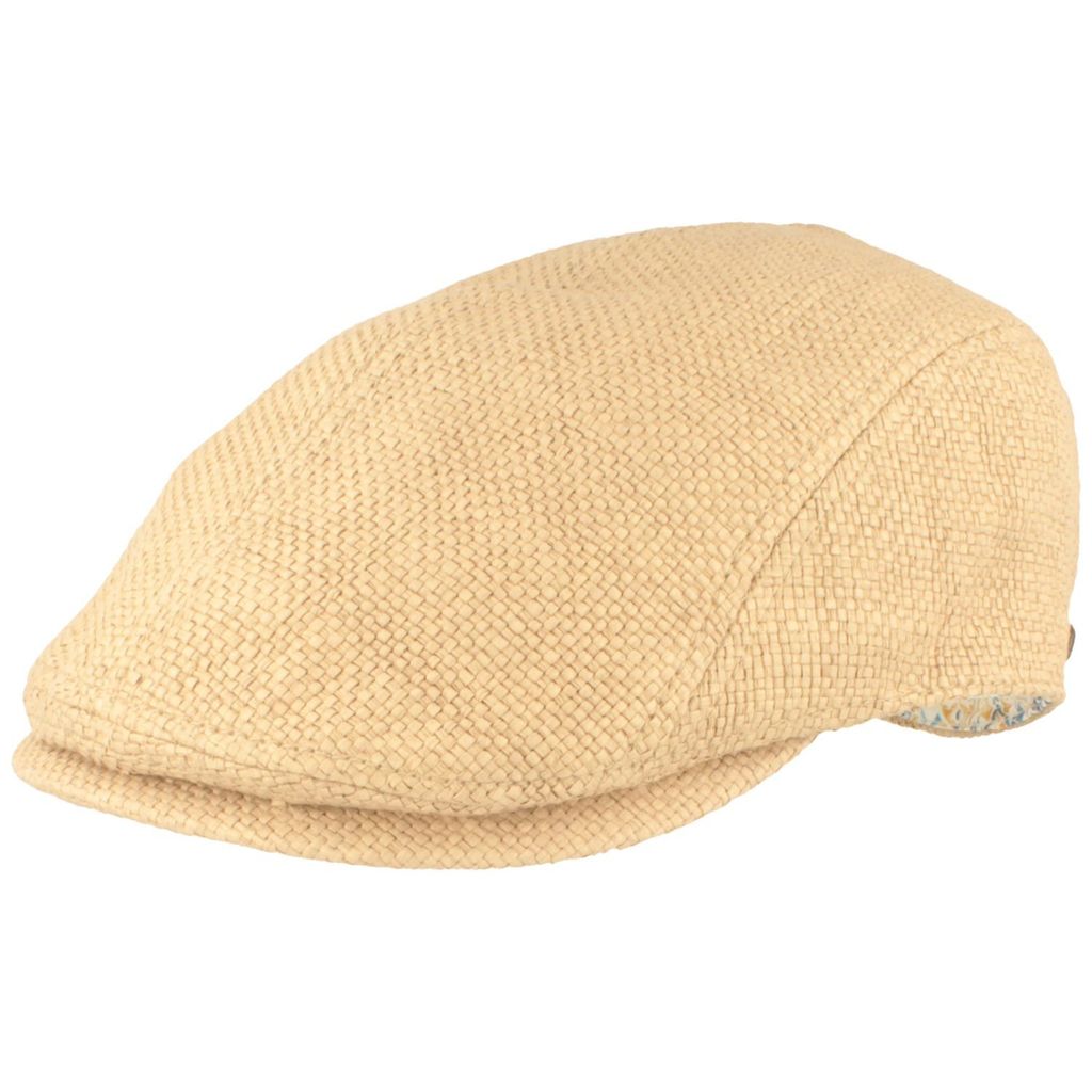 Göttmann leichte mehrteilige Sommer-Flatcap in Stroh-Optik in beige