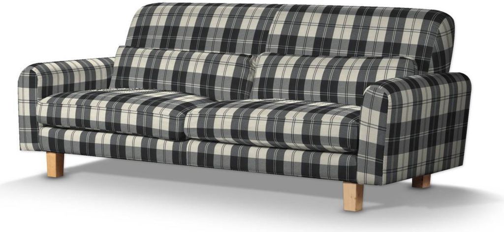 Dekoria Bezug für Sofa Nikkala, schwarz- weiss, Nikkala Sofabezug kurz