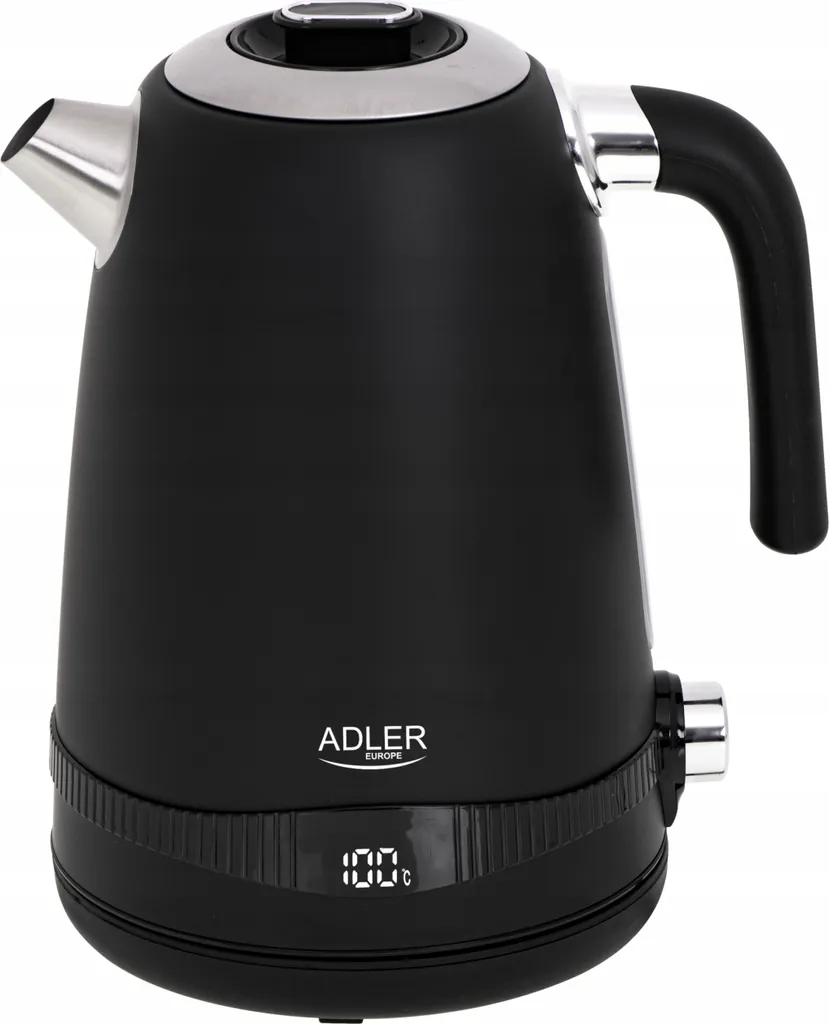 Bouilloire électrique sans fil inox 1,7 L noire pour thé et café