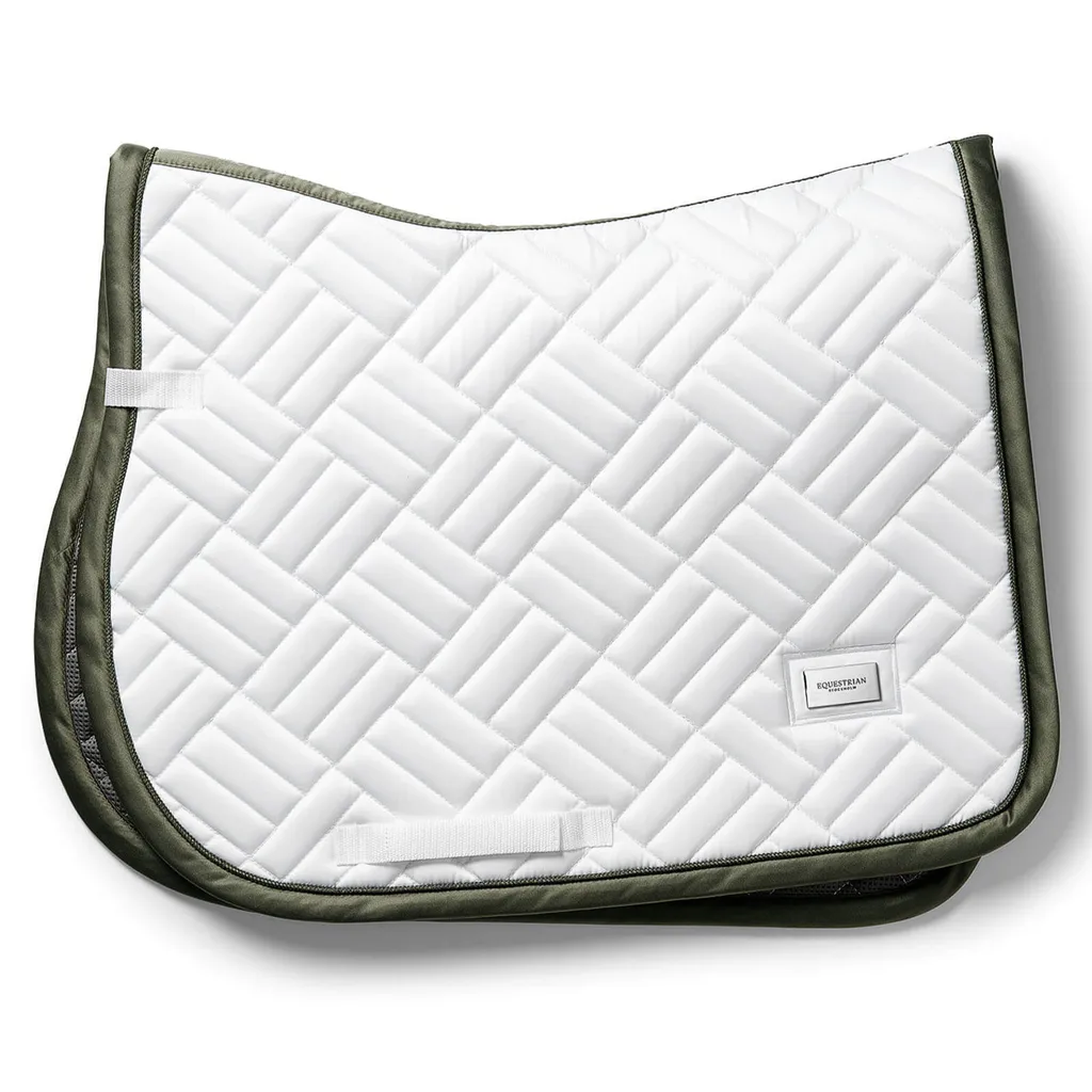 Tapis de selle de saut d'obstacles blanc Modern White Striking Valley