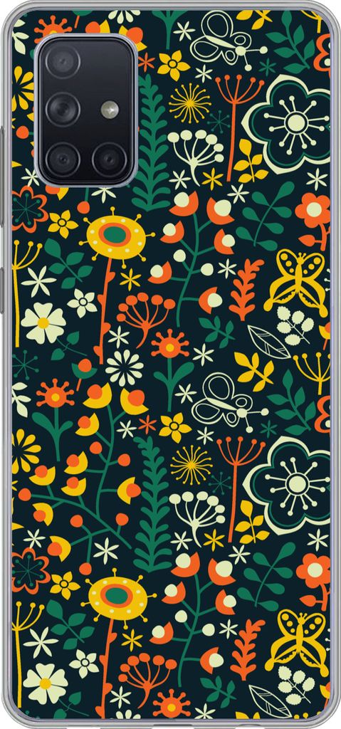 MuchoWow Handyhülle Schutzhülle Hülle für Telefoonhoesje Samsung Galaxy A51 Mädchen - Schmetterling - Pflanzen - Muster - Mädchen - Kinder ...